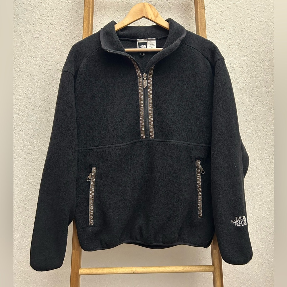 Vtg 90s The North Face Mens M Spell Out Southwestern Half Zip Fleece Sweater USA